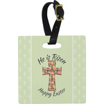 Easter Cross Plastic Luggage Tag - Square