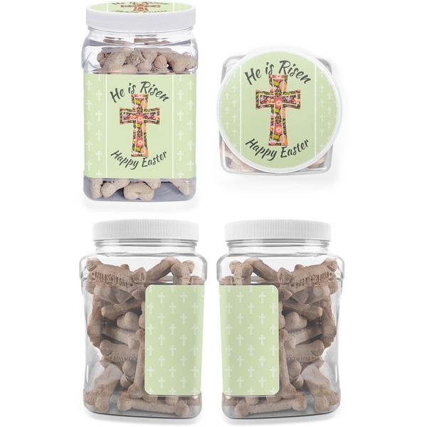 Easter Cross Pet Treat Jar - Multiple Angles