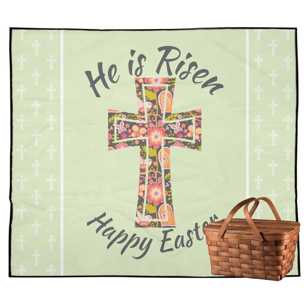 Custom Easter Cross Outdoor Picnic Blanket