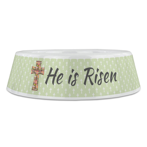 Easter Cross Plastic Pet Bowls - Large - FRONT