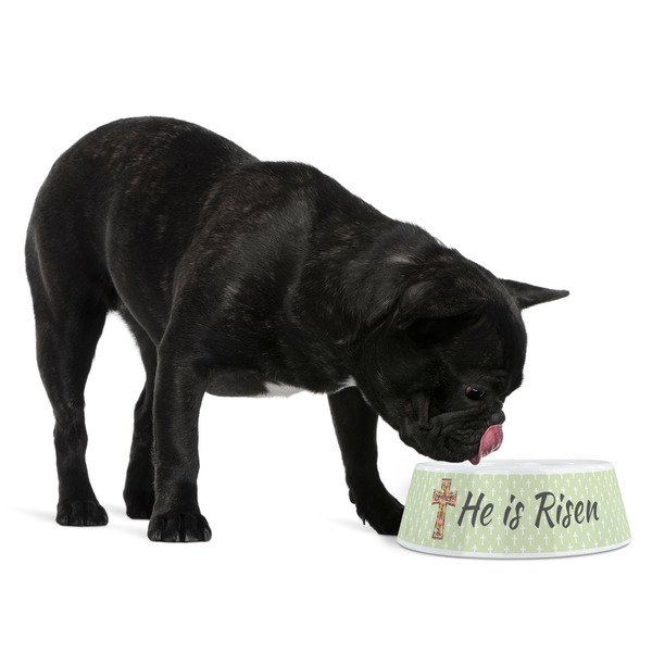 Easter Cross Plastic Pet Bowls - Medium - LIFESTYLE
