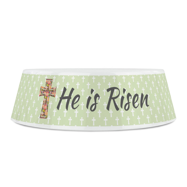 Easter Cross Plastic Pet Bowls - Small - FRONT