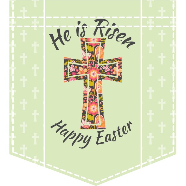 Custom Easter Cross Iron On Faux Pocket