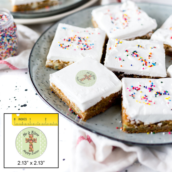 Easter Cross Printed Icing Circle - Small - In Context