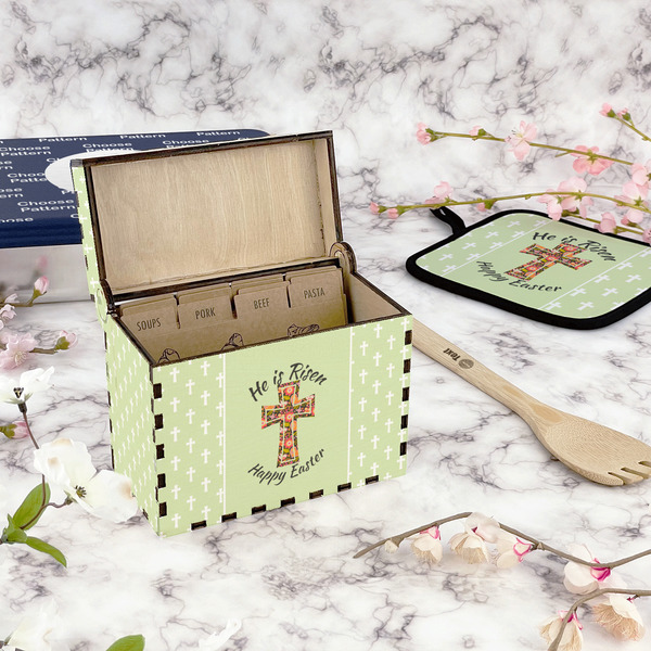 Easter Cross Recipe Box - Full Color - In Context