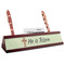 Easter Cross Red Mahogany Nameplates with Business Card Holder - Angle