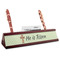 Easter Cross Red Mahogany Nameplate with Business Card Holder