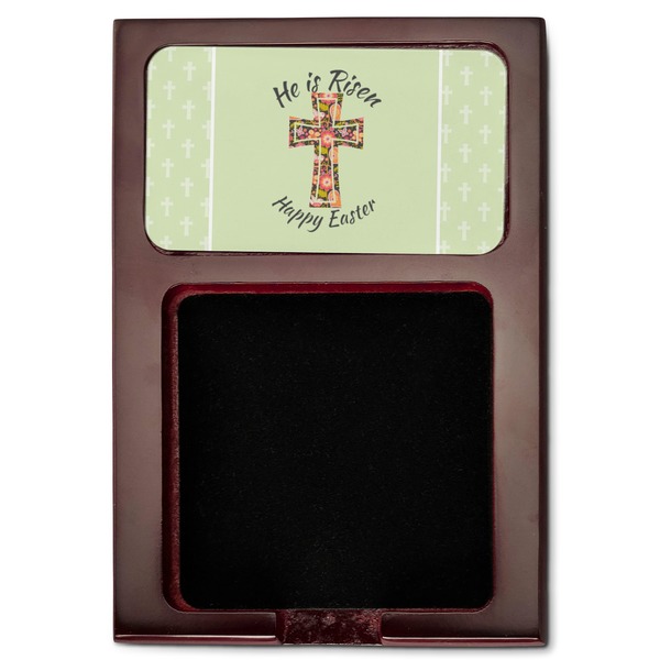 Easter Cross Red Mahogany Sticky Note Holder - Flat