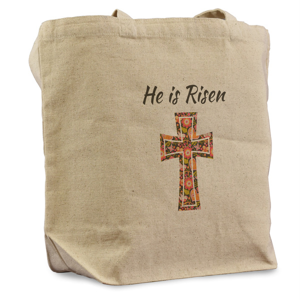 Custom Easter Cross Reusable Cotton Grocery Bag - Single