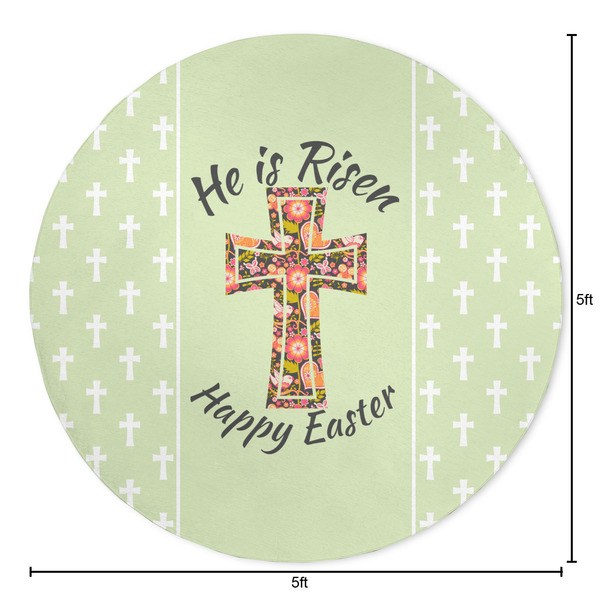 Easter Cross Round Area Rug - Size