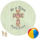 Easter Cross Round Beach Towel