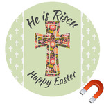 Easter Cross Round Car Magnet - 6"
