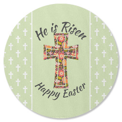 Easter Cross Round Rubber Backed Coaster