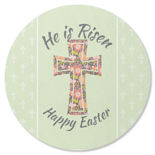 Easter Cross Round Coaster Rubber Back - Single