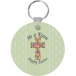 Easter Cross Round Plastic Keychain