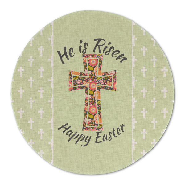 Custom Easter Cross Round Linen Placemat - Single Sided