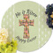 Easter Cross Round Linen Placemats - Front (w flowers)