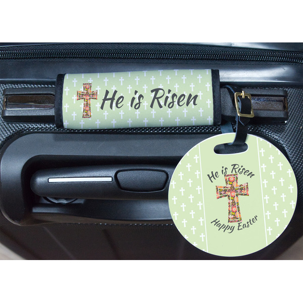 Easter Cross Round Luggage Tag & Handle Wrap - In Context