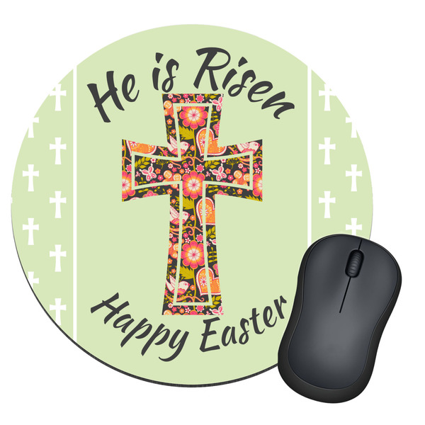 Custom Easter Cross Round Mouse Pad