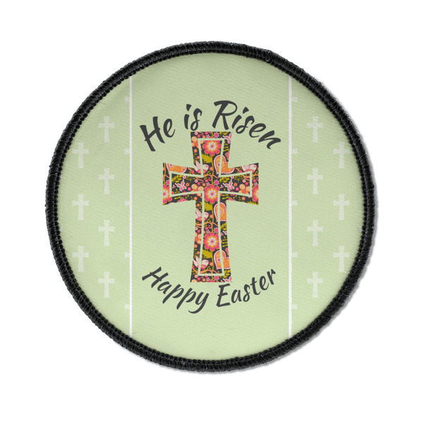Custom Easter Cross Iron On Round Patch