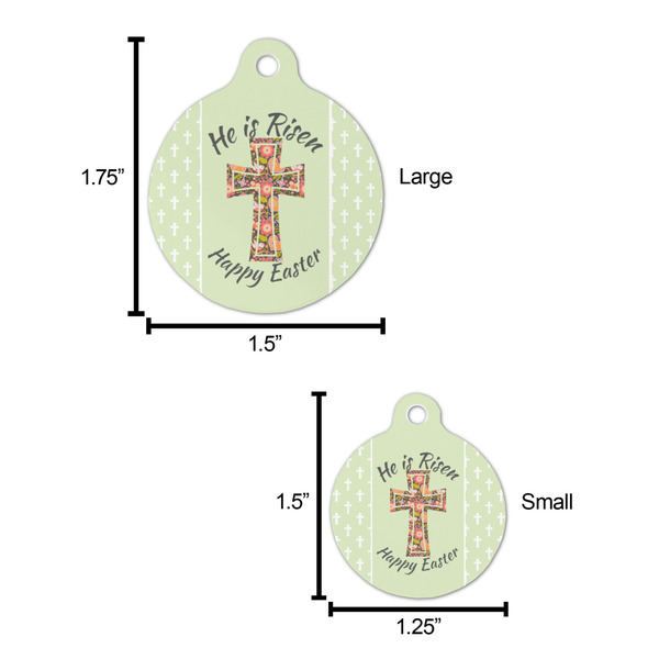 Easter Cross Round Pet ID Tag - Large - Comparison Scale