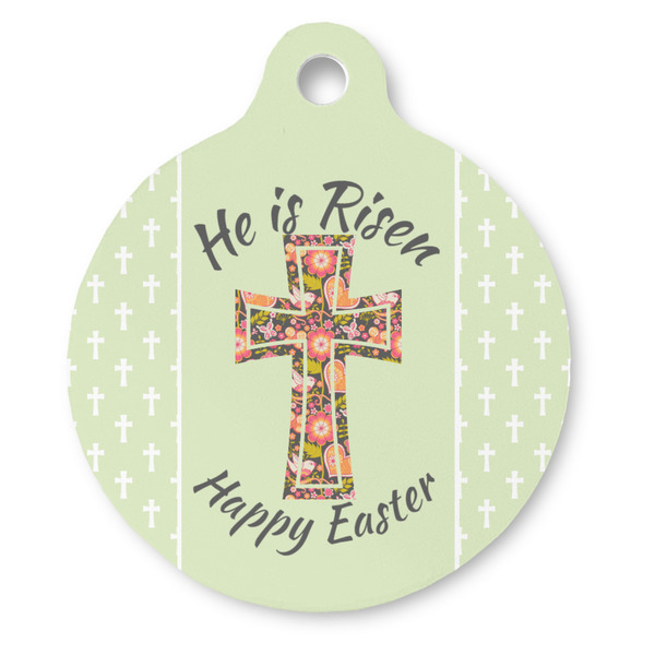 Custom Easter Cross Round Pet ID Tag