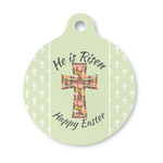Easter Cross Round Pet ID Tag - Small