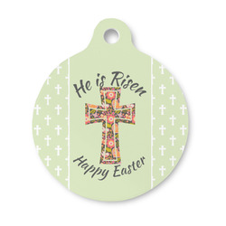 Easter Cross Round Pet ID Tag - Small