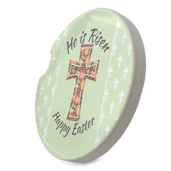 Easter Cross Sandstone Car Coaster - STANDING ANGLE