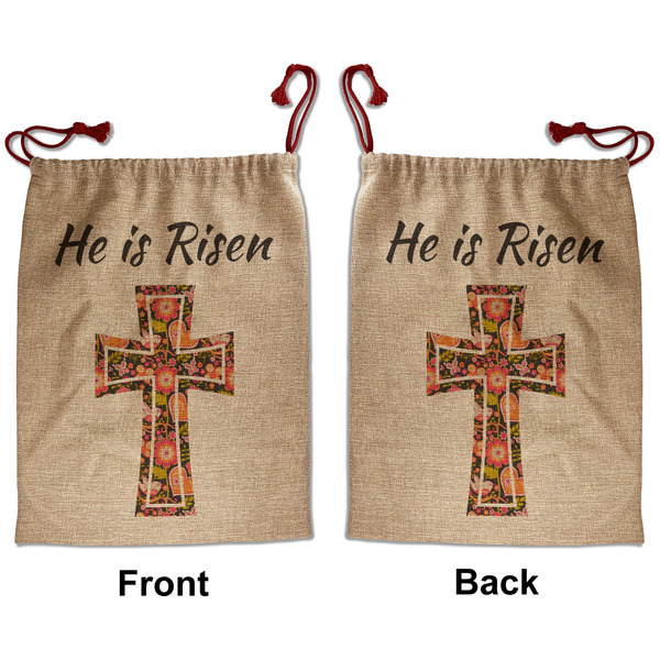 Custom Easter Cross Santa Sack - Front & Back