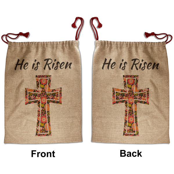 Easter Cross Santa Bag - Front and Back
