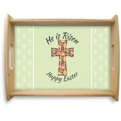 Easter Cross Natural Wooden Tray - Large