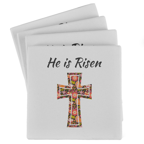 Custom Easter Cross Absorbent Stone Coasters - Set of 4