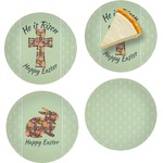 Easter Cross Set of 4 Glass Appetizer / Dessert Plate 8"