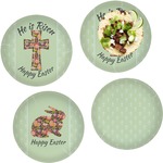 Easter Cross Set of 4 Glass Lunch / Dinner Plate 10"