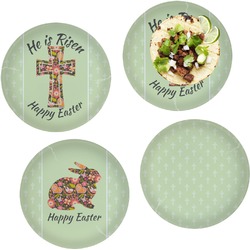 Easter Cross Set of 4 Glass Lunch / Dinner Plate 10"