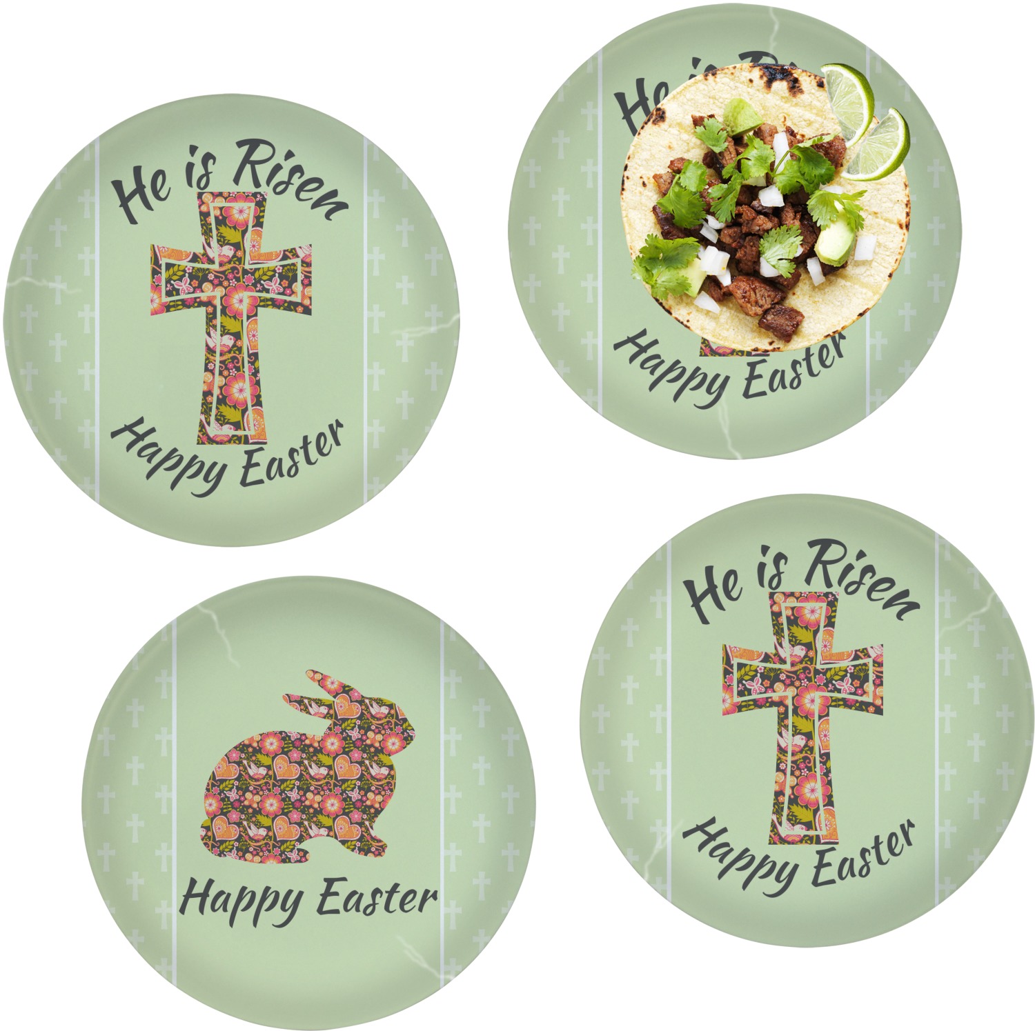 Easter Cross Glass Lunch / Dinner Plate 10" YouCustomizeIt