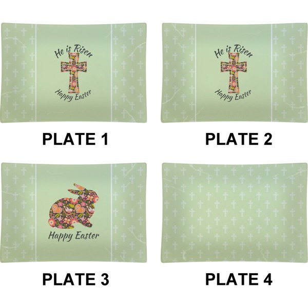Easter Cross Set of Rectangular Appetizer / Dessert Plates (Approval)