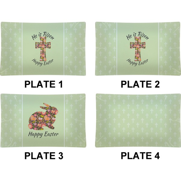 Easter Cross Set of Rectangular Dinner Plates (Approval)