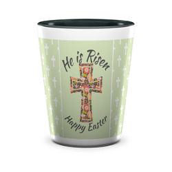 Easter Cross Ceramic Shot Glass - 1.5 oz - Two Tone - Set of 4