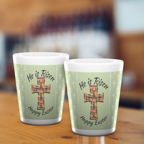 Easter Cross Shot Glass - White - LIFESTYLE