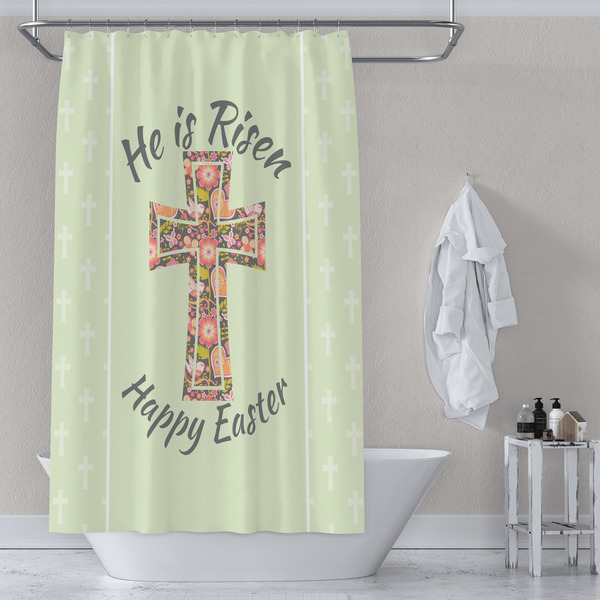 Easter Cross Shower Curtain Lifestyle