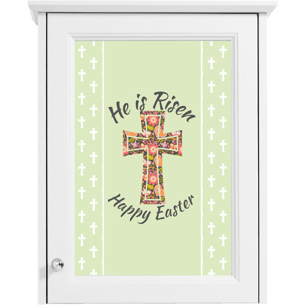 Easter Cross Single White Cabinet Decal