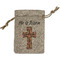 Easter Cross Small Burlap Gift Bag - Front