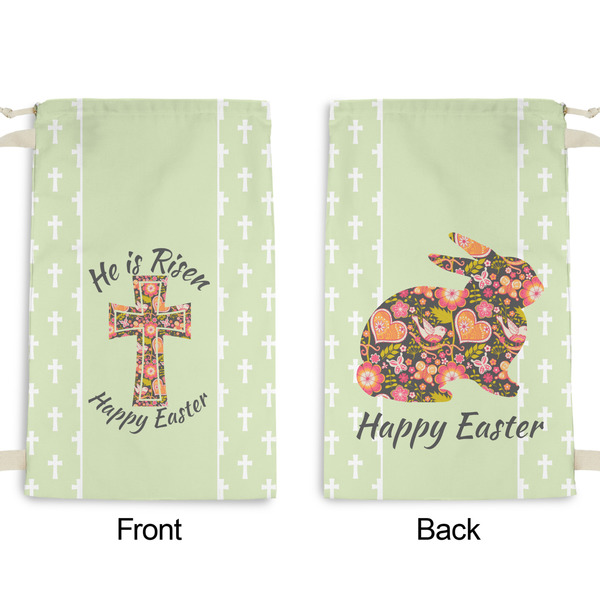 Easter Cross Small Laundry Bag - Front & Back View