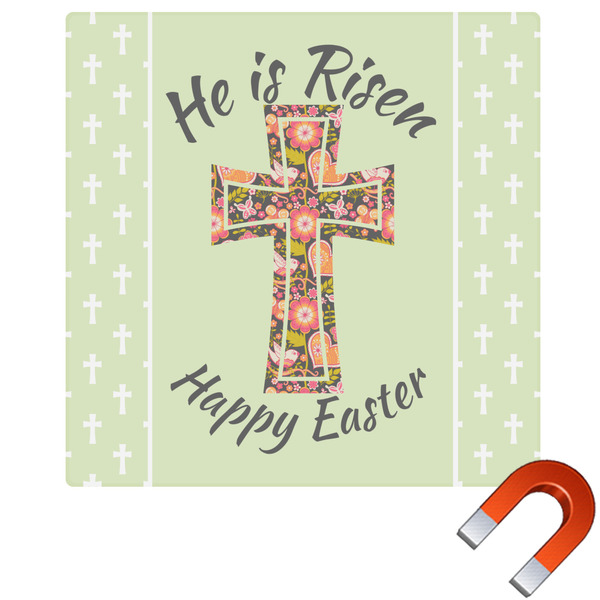 Custom Easter Cross Square Car Magnet - 10"