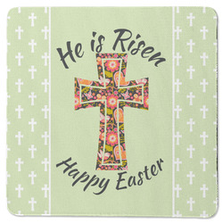 Easter Cross Square Rubber Backed Coaster