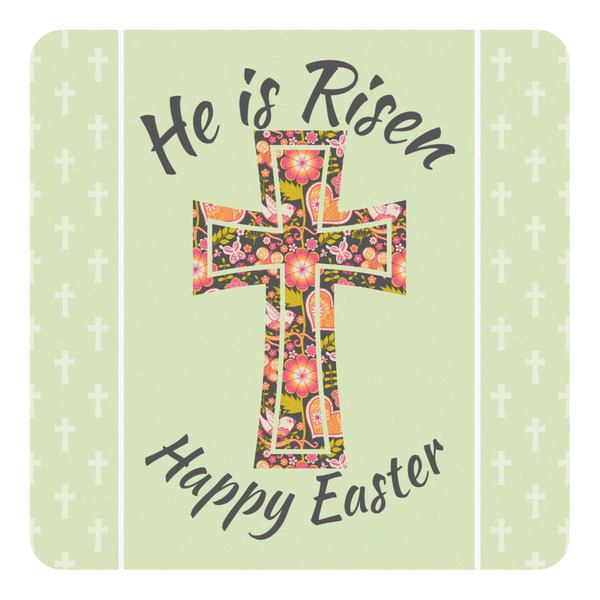 Custom Easter Cross Square Decal - Small