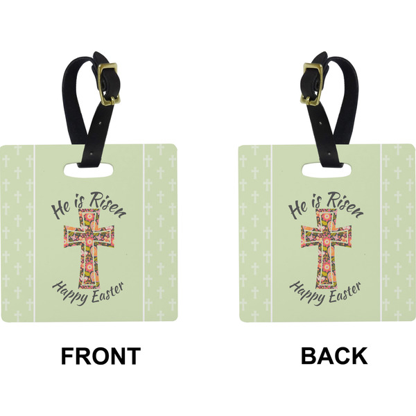 Easter Cross Square Luggage Tag (Front + Back)