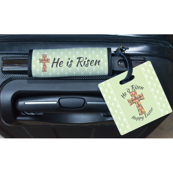 Easter Cross Square Luggage Tag & Handle Wrap - In Context